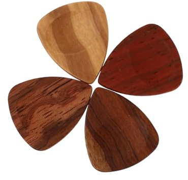 Hoement 1 Schachtel Holzgitarren Plektren für Westerngitarre Folk Gitarre Glatte Oberfläche Langlebig Fingerfreundlich Klarer Klang Vielseitig für Anfänger und Profis Kompakt und Schützend