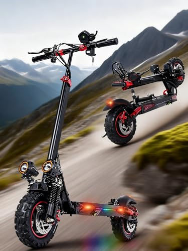 PLAYBIK 11 All-Terrain Adult Electric Scooter, 34 Miles Range, 48V 18Ah Battery, Adjustable Height, Dual Suspension, Fast Charging,Folding E-Scooter for Teens & Adults, Perfect Christmas