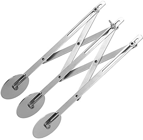 Cortador de pastelería, Roller de masa de acero inoxidable galletas de ruedas múltiples Party Pizza Cutter Divider Herramientas para cortar en red (Cuchillo de triciclo)