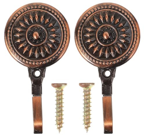 TOYANDONA 2piezas Gancho para Cortina Diseño Retro Gancho De Pared para Cortinas Perforado y Compacto para Dormitorio o Salón