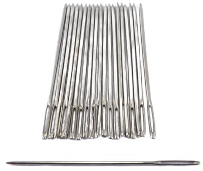 Gutol 20 st silver stora runda ögon trubbiga sticknålar för quiltning sömnad broderi längd 52 mm