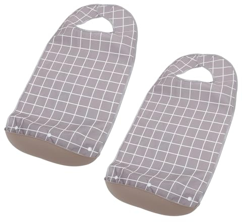 GALPADA 2pièces Bavoirs Lavables pour Adultes avec Ramasse-miettes Amovible Protection Imperméable pour Repas Tablier Réutilisable pour Personnes Âgées