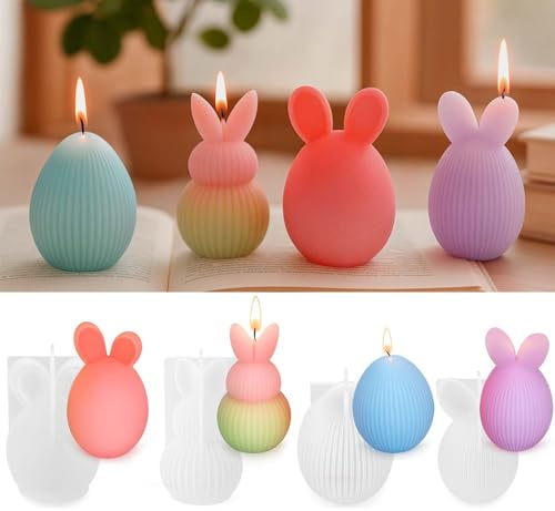 Silikonform Ostern Eier, 2 Stück Silikonformen Gießformen Ostern, Gießformen Silikon Ostereier Gips zum Gießen Silikonform Ostereier Gipsformen zum Gießen Gießform Ostern für Osterdeko (F)