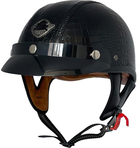 Casco Mezzo Da Motociclista Certificazione DOTECE Caschi Jet E Demi-Jet Vintage Aperto Casco Retrò Moto Elmetto Scodella Per Adulti Uomini Donne Caschi Cromwell P,M:57-58CM