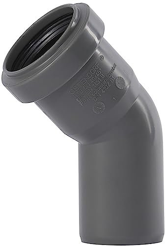 Ostendorf K12991-001 Bogen f. Abflussrohr Elbow for Drain Pipe HT 40/45GR, Gray, 45 Grad