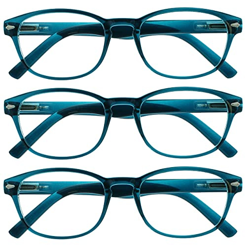 La Société Lunettes De Lecture Mer Bleue Lecteurs Valeur Pack 3 Femmes Hommes RRR76-333 +1,50