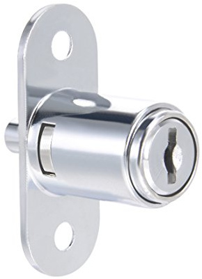 sourcing map Drawer Desk Wardrobe Cabinet Push Plunger Lock, 3/4 Cylinder Diameter 7/8 Cylinder Length, Zinc Alloy Chrome Finish, Keyed Different