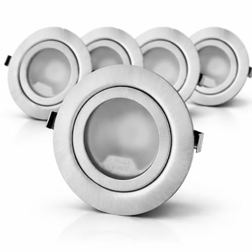 HAVA 5er Pack, Vollmetall Einbaustrahler G4 12V, Glasabdeckung