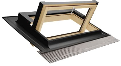 Emica - Finestra da tetto apertura Bilico in Alluminio | Linea Habitat con Vetrata basso emissivo Certificata CE | Interno Legno Abete Lamellare Prima Scelta | Apertura a 140° (94x55 Base x Altezza)