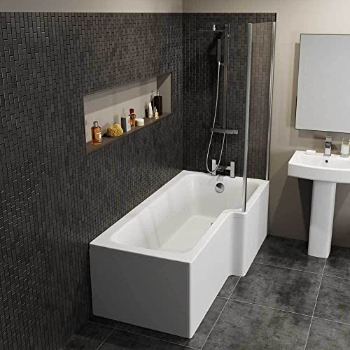 1600mm L Shaped Right Hand Shower Bath Bathtub Screen Front End Panel Acrylic Bathroom