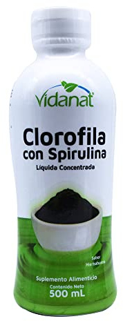 Vidanat Liquid Chlorophyll with Spirulina Mint Flavor 500ml (16.9 fl oz) 100 Servings Natural Detox & Cleanse, Immunity Support & Energy Booster Herbal Supplement