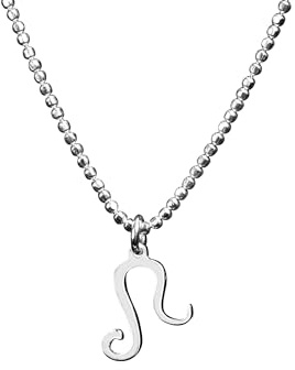 SILBERMOOS Sternzeichen Damen Kette Löwe Leo, Anhänger mit Kugel-Kette 45 cm diamantiert aus Italien, 925 Sterling Silber