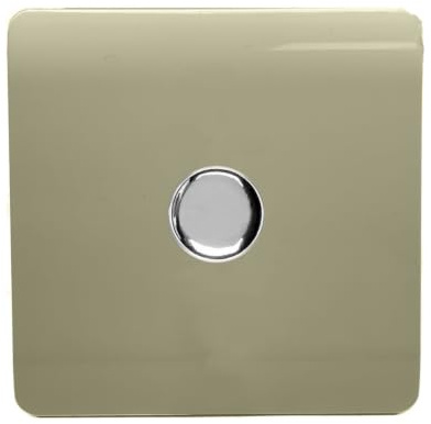 Trendi Artistic Modern Glossy Tactile 1 Gang 2 Way 120w LED Dimmer Switch Champagne Gold