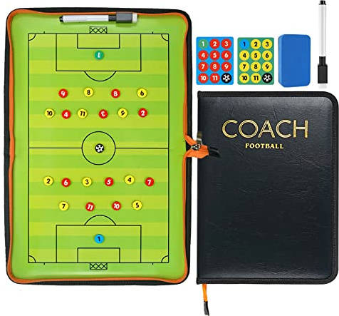 RoseFlower Pizarra Magnetica Futbol, Tablero de Tácticas con Imanes Lapiceros, Carpeta Magnética para Entrenadores y Arbitros