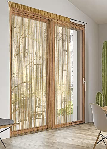 BIANCHERIAWEB Tenda Antimosca Antirumore Caduta Pannello Porta Finestra Multistring Tinta Unita 100x200 Tortora