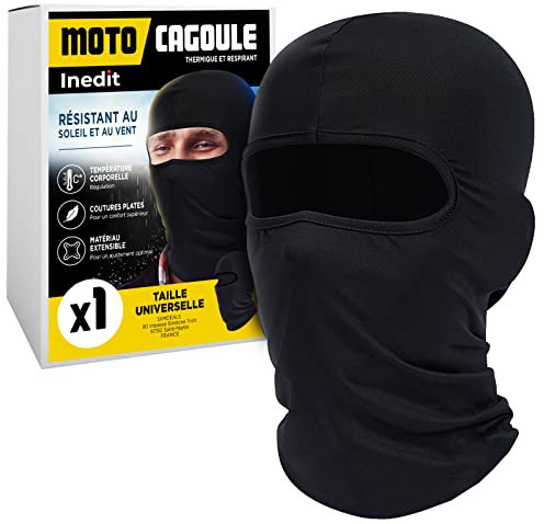 Nedit Cagoule Moto & Masque de Ski Homme & Femme - Protection Anti UV Qualité Supérieure - Noir Taille Universelle