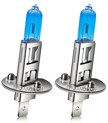 Ruiandsion 2 Stück H1 Halogen Scheinwerfer Birne Nebelscheinwerfer 100W 12V Xenon Weiß 6000K 64150 12258 Glühbirnen