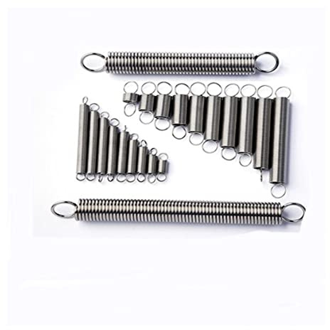 LOEASE 10 Stück Zugfeder 0,3 mm Edelstahl-Zugfeder mit Haken (Size : 50mm, Color : 4MM_0.3MM)