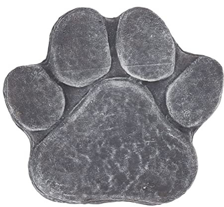 Pietre Commemorative Per Animali Domestici, Pietra Tombale Per Animali Domestici con Impronta di Zampa, Pietra Commemorativa Per Cani, Pietra Commemorativa con Impronta di Zampa di Cane(grigio)