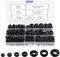 YIXISI 270 PCS 7 Sizes Rubber Grommets Kit, Conductor Gasket Ring Grommets, Black Rubber Hole Plugs Electrical Wire Gaskets, for Protecting Wires, Cables and Plugs, Black