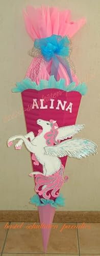 Schultüten Bastelset Pegasus/Einhorn pink-rosa-blau MaterialType Schultütenzuschnitt 400g Karton