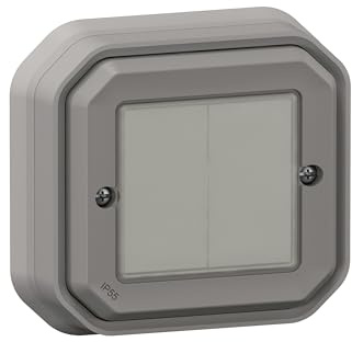 LEGRAND, Plexo 069819L - Interruptor doble para el hogar inteligente conectado a la pared con interruptor de pared, interruptor de encendido y apagado, tecnología sin batería, aplicación Home+Control,