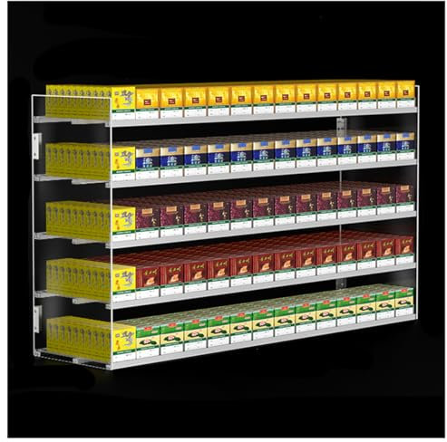 ZBJDX Zigarettenständer Aus Verstärktem Acryl, Kommerzieller Automatischer Verkaufsvitrine, Automatischer Zigarettenschieber, Zigaretten Organizer, Für Marktläden,5 Layers,14 Columns