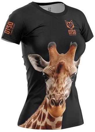 OTSO Camiseta de Manga Corta con diseño de Jirafa XS, Color Negro