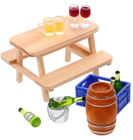 Vaguelly 1satz Miniatur-Wohnzimmer-Set Mit Bierflaschen Und Eimer Puppenhaus-zubehör Für Kreative Szenen Und Dekoration Für Miniatur-Liebhaber