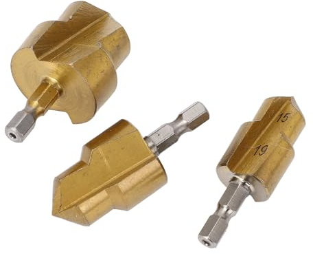 Broca de Expansión para Tuberías PPR, Escariador de Vástago Hexagonal, 3 Piezas, 1/4 Pulgada, 15-19mm, 18-24mm, 24-31mm