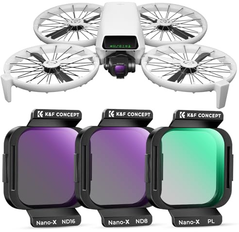 K&F CONCEPT dji Flip Filtros Kit, Filtro Polarizador Circular CPL,Filtro de Densidad Neutra ND8 ND16 con 28 Capas Nano Revestimiento Compatible con dji Flip