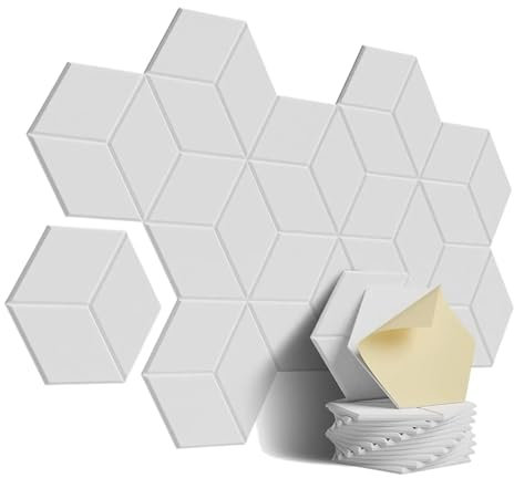 XUCZHAI Akustik Paneele 12er-Pack Akustikschaumstoff, Selbstklebende Schallschutzplatten, for Schalldämmung und akustische Behandlung, Weiß FüR Decken TüR Wanddekoration