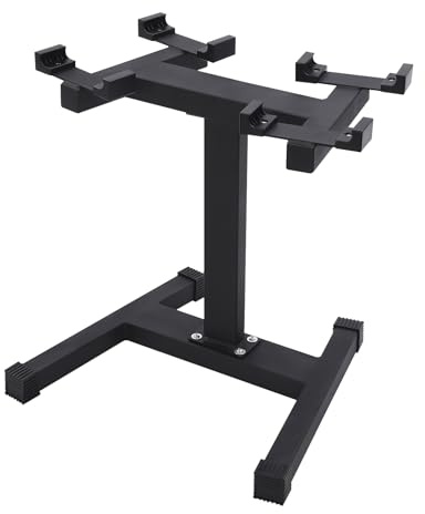 Hantelständer Fahrbar aus Stahl Hantel Halter Gewicht Stand Freistehend Hantelablage Kurzhantelablage für Zuhause und Fitnessstudio Max 136kg Schwarz