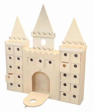 MÉGACRÉA Calendrier de l'avent en Bois Château Fort 24 Case