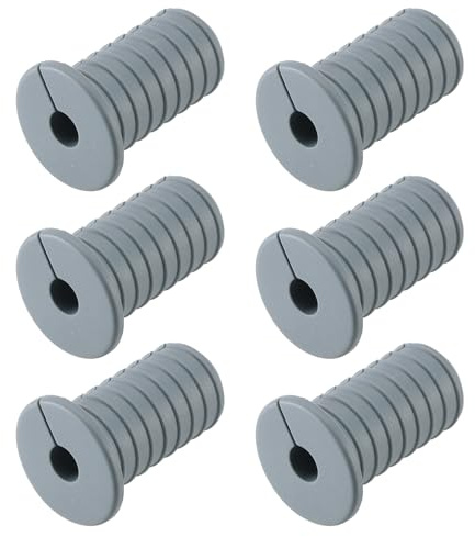 sourcing map 6Pcs Wall Grommets for Cables, 3/4(19mm) Silicone Cable Wall Bushing Feed Through Cable Routing Kit with 7mm Hole Accessories Pass Through for Ethernet, Gray with Thread
