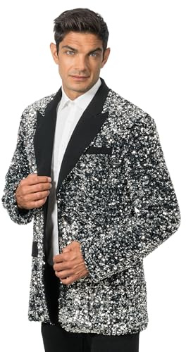 Chaks Herren Jackett Jackett (1er Pack) | Festival und Karneval Outfit, Paillettenjacke für Damen und Herren, Silvester, Bühne und Mottoparty
