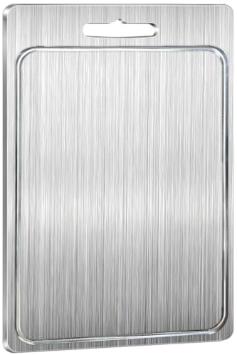 Tabla de cortar de acero inoxidable | Cama de corte para cocina | Placa de corte de metal de doble cara | Slicer Pad | Bloque de corte de frutas | Herramienta de cocina para encimeras