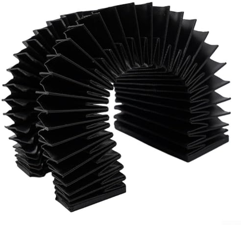 Besttoolifes Flexible Faltenbalg-CNC-Führungsschienenabdeckung, dreidichter Staubschutz, Teleskop-Stil, kompatibel mit HGR20, mehrere Längen für Werkstatt (gedehnte Länge 600 mm)