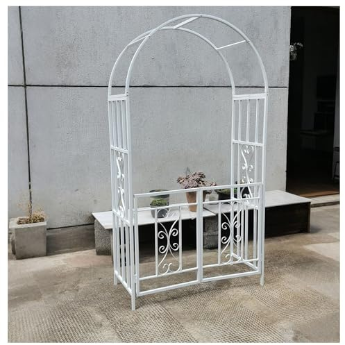 Arche de jardin en métal avec portail, support de treillis robuste pour plantes grimpantes, cadre robuste pour décoration de cérémonie de mariage, design résistant aux intempéries