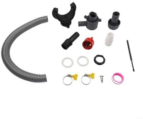 NINMORTH Kit di raccolta dell'acqua piovana per superfici del tetto, deviatore per grondaia in PVC con tubo da 50-100 cm, compatibile con pluviali da 70-110 mm, accessorio da giardino grigio (50 cm)