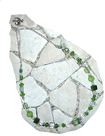 SSH-Design - kurze Kette Collier - grün & kristall -