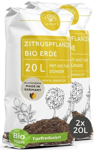 JASKERS® Zitruspflanzenerde Mit Dünger 40 L | Premium Zitruserde Für Zitruspflanzen| Besonders Lockere, Luftige Erde & Perfekt Zum Umtopfen