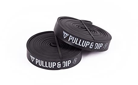 PULLUP & DIP Fitnessbänder 2er Set für FREESIXD, Calisthenics, Mobility und Krafttraining. Widerstandsbänder Trainingsbänder inkl. Übungsguide (2er Set Schwarz (bis 35kg Widerstand))
