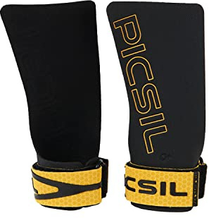 PICSIL - Maniques Golden Eagle, Résistance et Durabilité Maximales, Grips Professionnels avec Magnésie, pour Cross Training, Calisthenics, Musculation, Fitness (Or, G+)