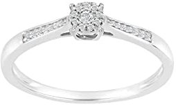 JC Trauringe Damenring Solitär-Ring 585 Weißgold Verlobungsring mit Diamanten Vorsteckring 110 021BR6 (55 (Ø 17,5 mm), 0.04)