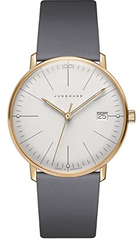 JUNGHANS max Bill Damenuhr mit Saphirglas Grau/Goldfarben 47/7853.02