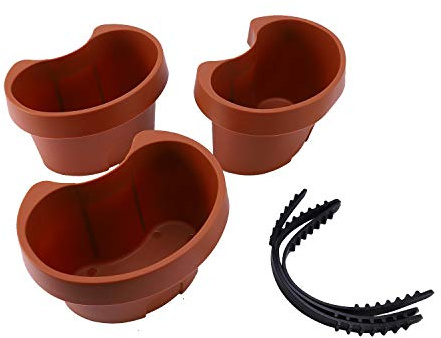 KVSERT Lot de 3 pots de fleurs uniques pour gouttière de jardin
