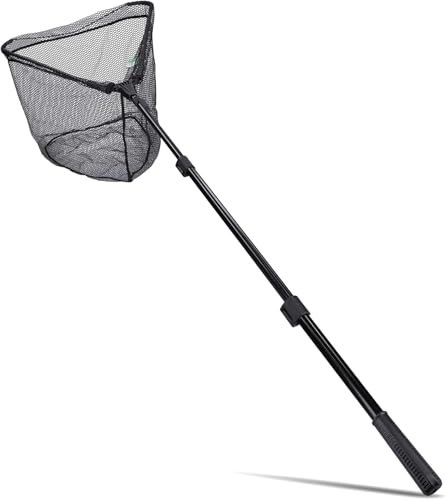 Zite Fishing Unterfangkescher - [2,40m & 2,70m - Easy Teleskop-Technik | 60x60cm] Kescher-gummiert, Kescher Angeln