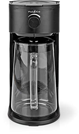 NEDIS KAICM200FBK cafetera para café y té helado – capacidad 2,5 L – para 6 tazas – con filtro – preparación rápida – negro