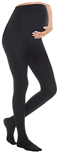 Nur Die Mama-Strumpfhose 50 DEN blickdicht Komfortbund Schwangerschaftsstrumpfhose Umstandsstrumpfhose Damen, schwarz, L